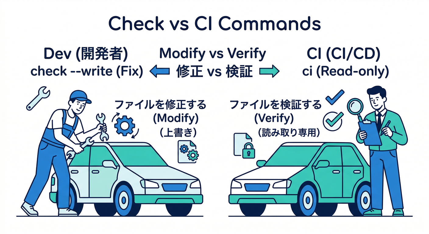 Check vs CI Commands